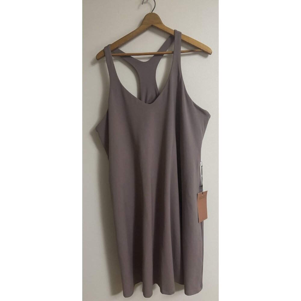 NEW Girlfriend Collective Lola Dress Skort Racerback Built in Shorts Fog 6X